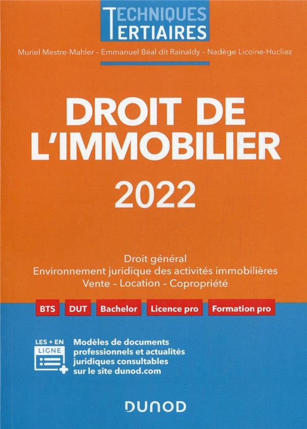 Droit de l'immobilier (édition 2022)