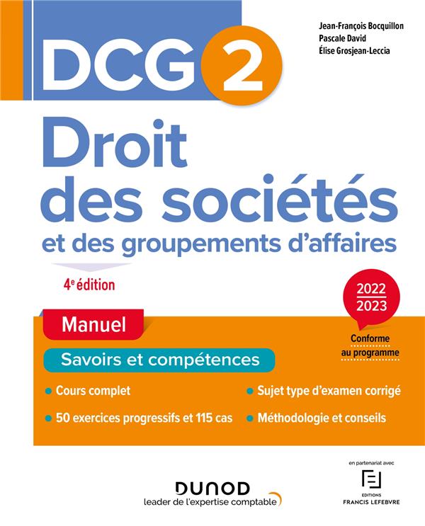 DCG 2 : droit des sociétés et des groupements d'affaires ; manuel (édition 2022/2023)