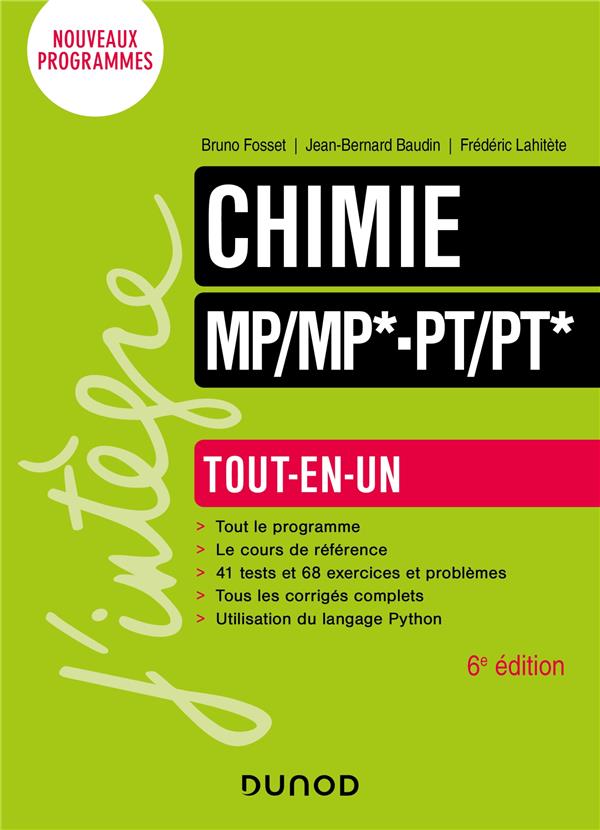 Chimie ; MP/MP*-MPI/MPI*-PT/PT* ; tout-en-un (6e édition)