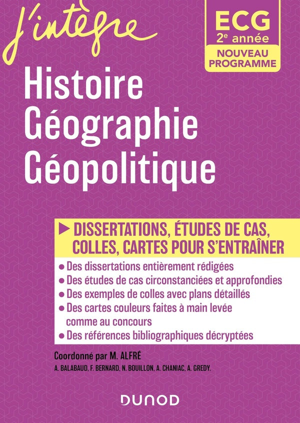 Histoire géographie géopolitique ; ECG, 2e année ; programmes 2022