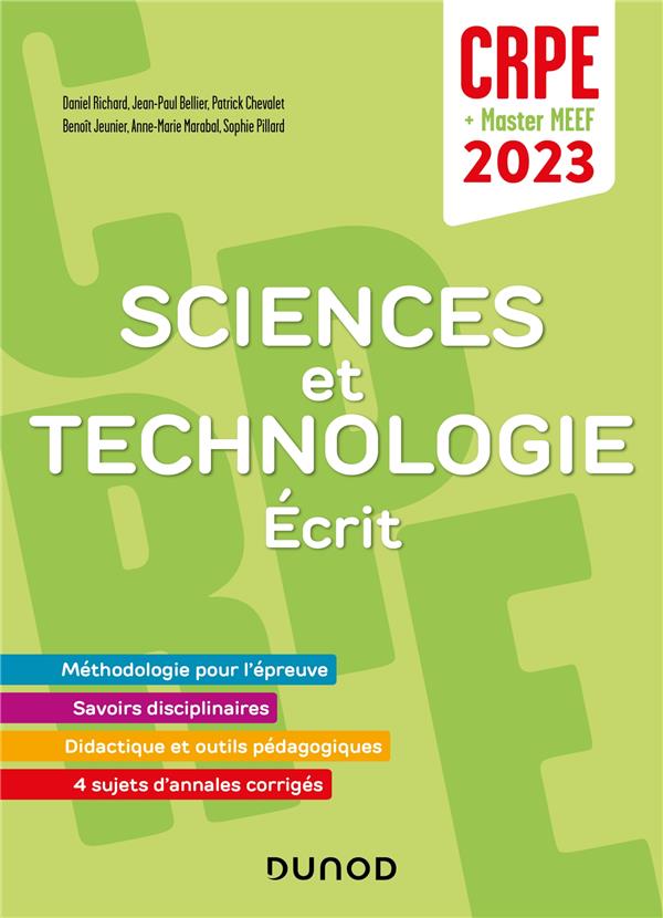 Je prépare : concours professeur des écoles ; sciences et technologie ; écrit / admissibilité (édition 2023)