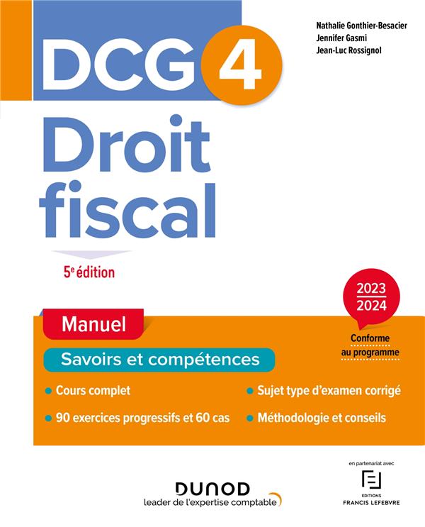DCG 4 : droit fiscal ; manuel (édition 2023/2024)