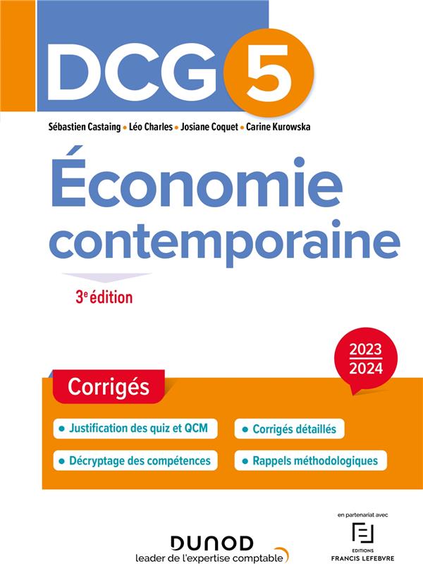 DCG 5 : économie contemporaine ; corrigés (édition 2023/2024)