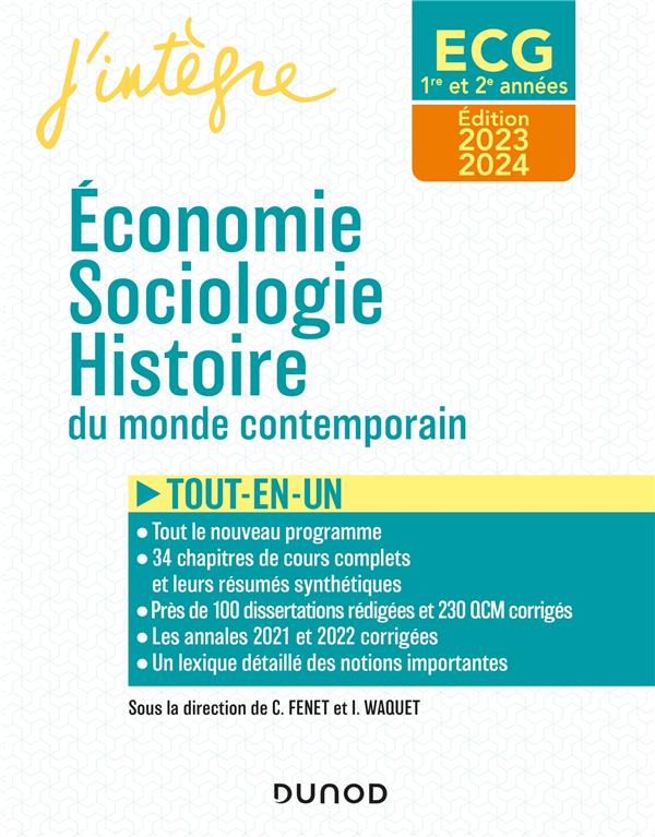 économie, sociologie, histoire du monde contemporain ; ECG 1re et 2e années ; tout-en-un (édition 2023/2024)