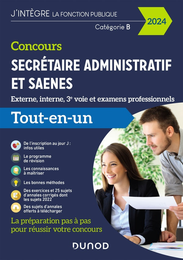 Concours secrétaire administratif et SAENES ; externe, interne et 3e voie ; tout-en-un (édition 2024)