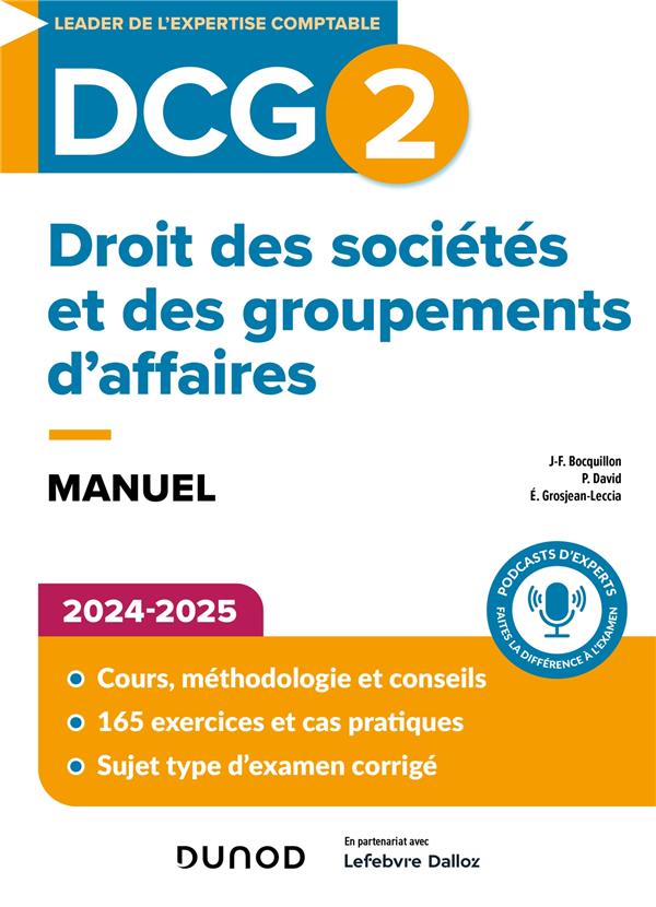 DCG 2 : Droit des sociétés et des groupements d'affaires ; Manuel (édition 2024/2025)