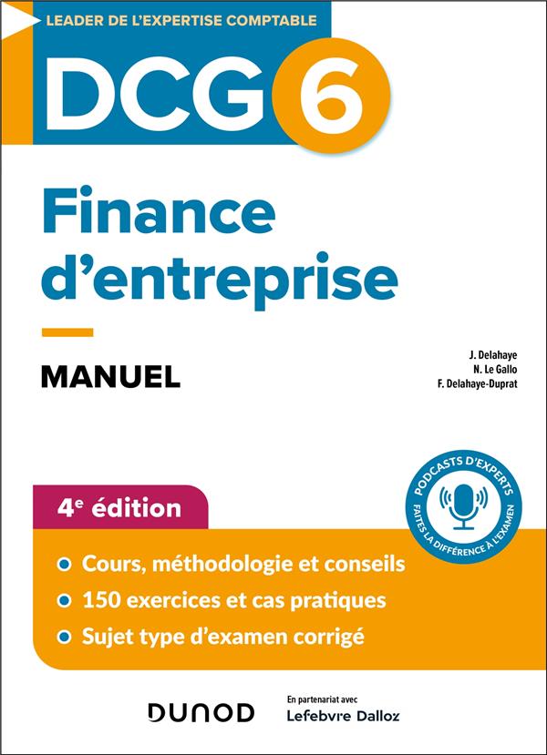 DCG 6 : Finance d'entreprise ; Manuel (4e édition)