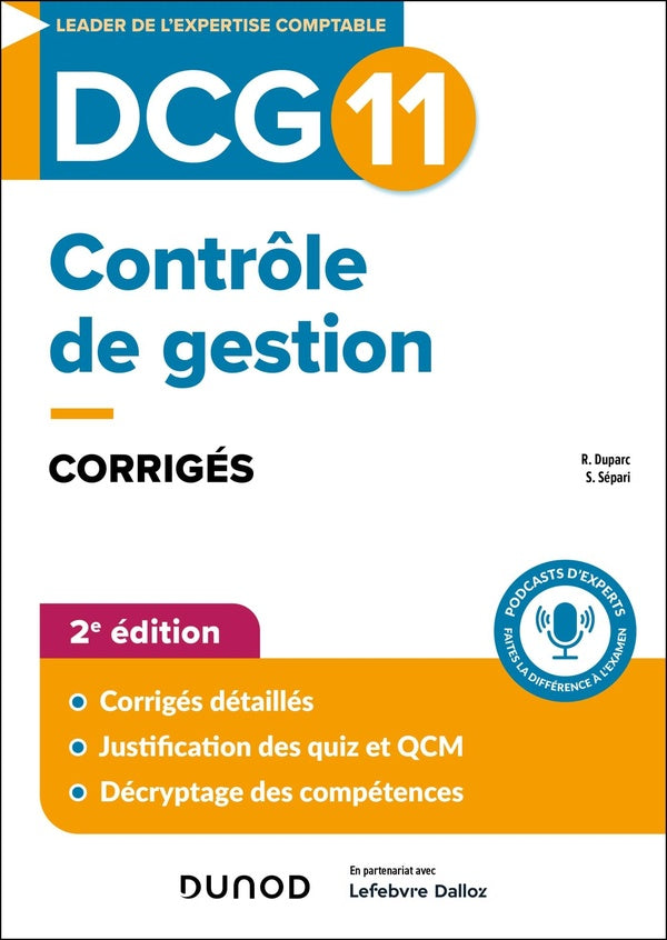 DCG 11 : Contrôle de gestion ; Corrigés (2e édition)