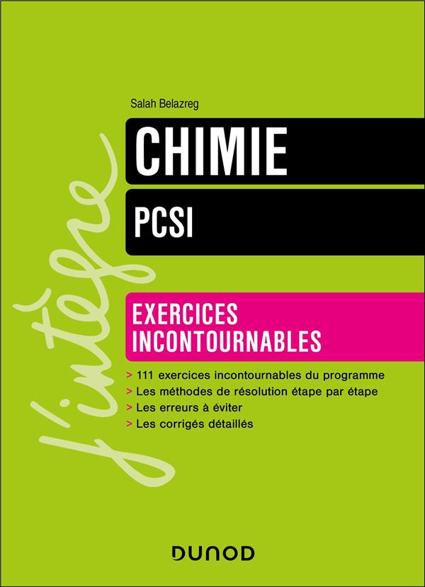 Chimie ; PCSI ; Exercices incontournables