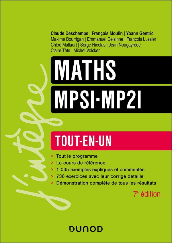 Maths ; MPSI-MP2I ; Tout-en-un (7e édition)