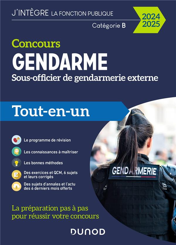 Concours Gendarme - Sous-officier de gendarmerie externe ; Tout-en-un (édition 2024/2025)