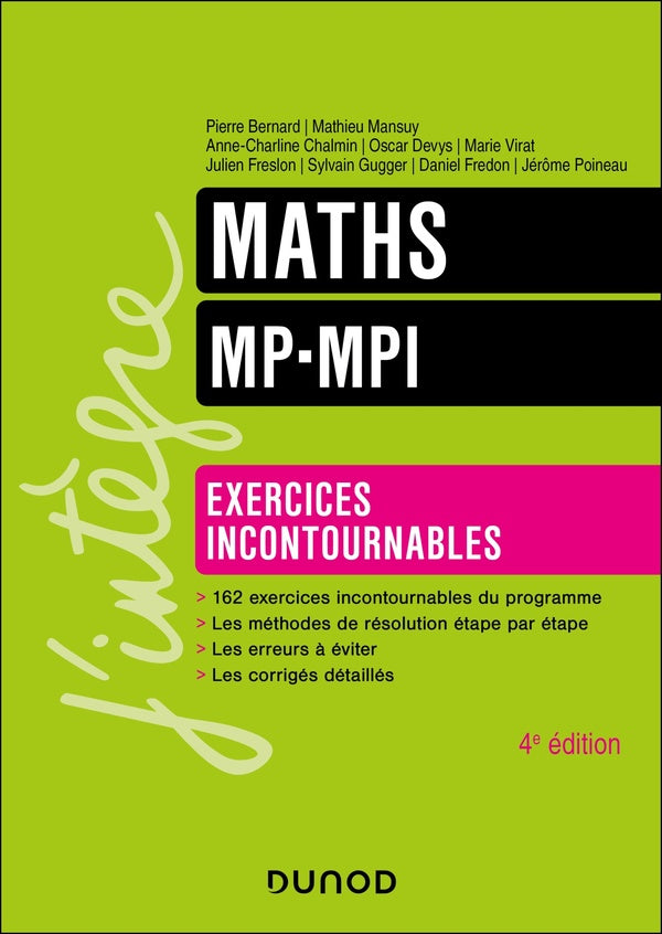 Maths ; MP-MPI ; Exercices incontournables (4e édition)