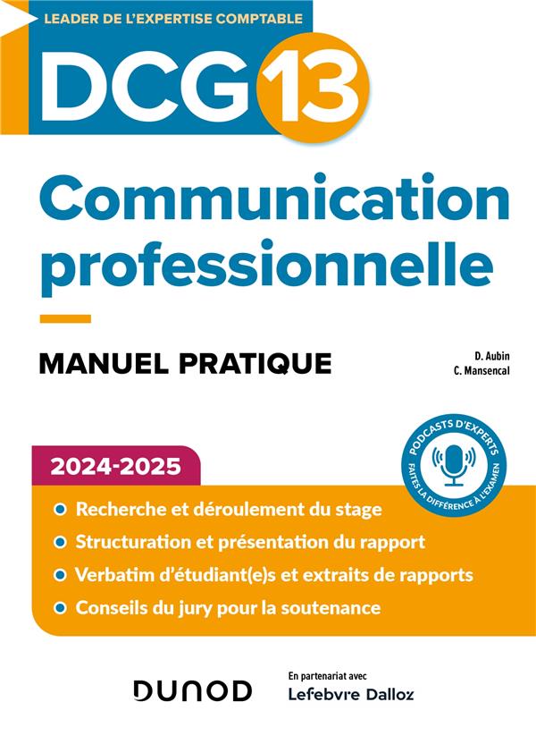 DCG 13 : Communication professionnelle ; Manuel pratique (édition 2024/2025)