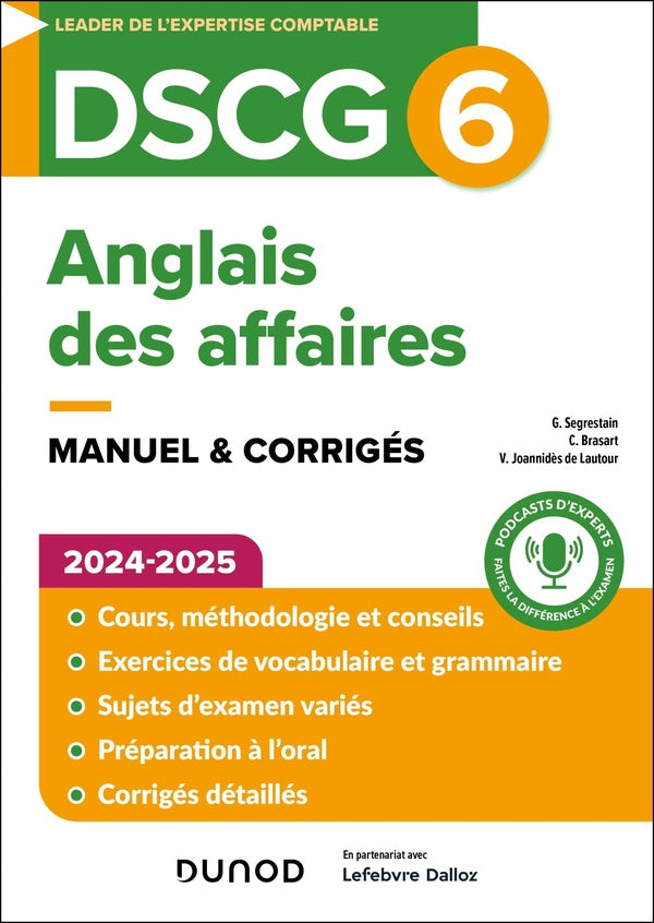 DSCG 6 : Anglais des affaires ; Manuel & corrigés (édition 2024/2025)