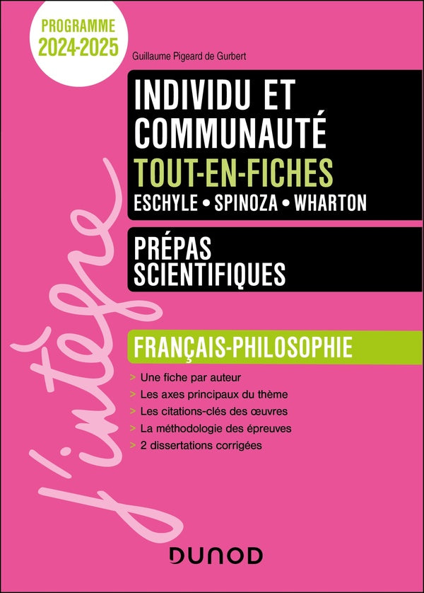 Individu et communauté ; Français-Philosophie ; Prépas scientifiques ; Tout-en-fiches (édition 2024/2025)