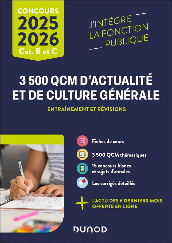 3500 QCM d'actualité et de culture générale ; Catégories B et C ; Entraînement et révisions (édition 2025/2026)