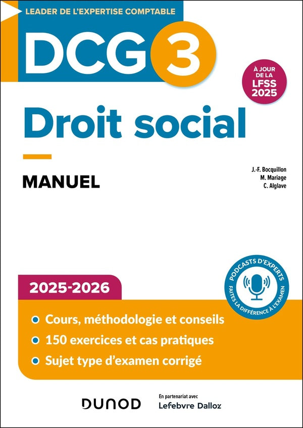 DCG 3 : Droit social ; Manuel (édition 2025/2026)