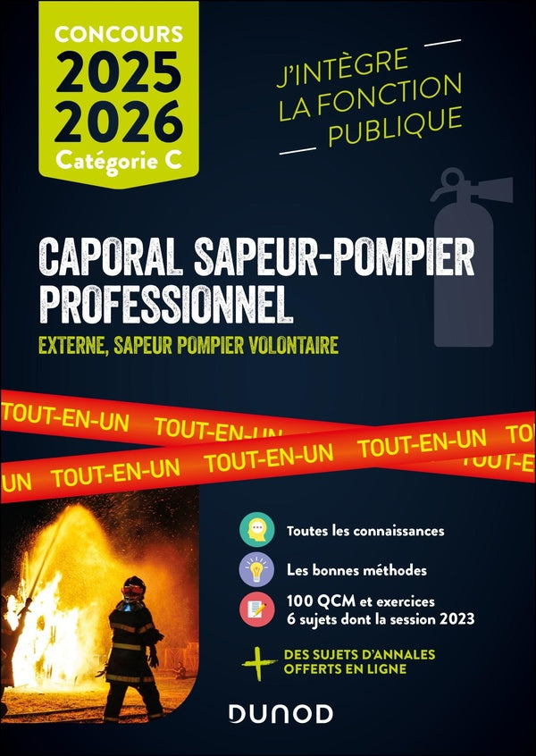 Concours Caporal sapeur-pompier professionnel ; Externe, sapeur pompier volontaire ; Tout-en-un (édition 2025/2026)