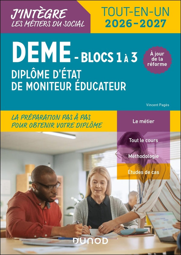 DEME : Diplôme d'État de Moniteur Éducateur ; Blocs 1 à 3 ; Tout-en-un (édition 2026/2027)