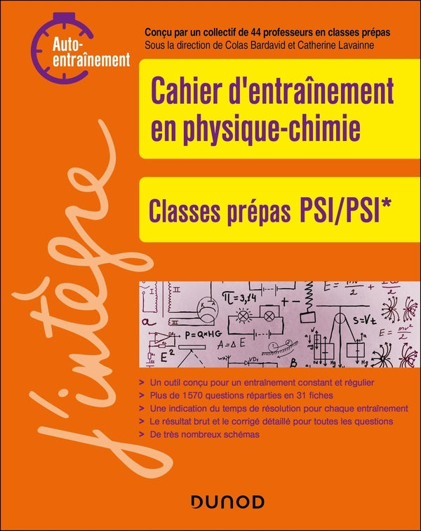 Cahier d'entraînement en physique-chimie ; PSI