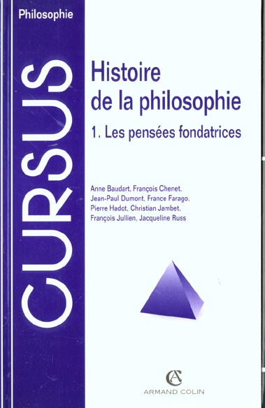 Histoire de la philosophie t.1 ; les pensees fondatrices