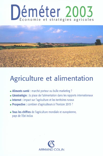 Demeter 2003 ; economi et strategies agricoles ; agriculture et alimentation
