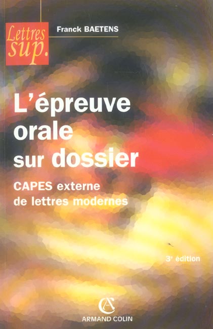 L'epreuve orale sur dossier