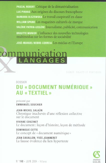 COMMUNICATION ET LANGAGES n.140