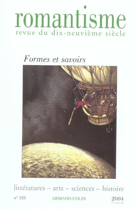 Romantisme n.123 : formes et savoirs