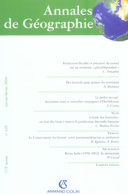 Revue Annales de géographie n.635 (édition 2004)
