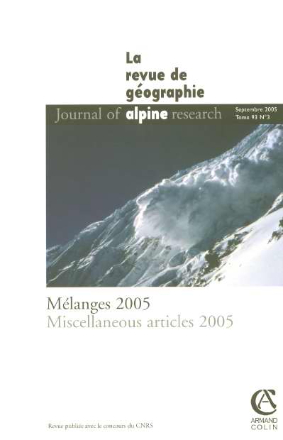 Geographie alpine ; melanges 2005