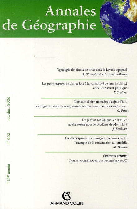 Revue Annales de géographie n.652