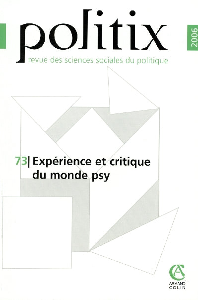 REVUE POLITIX n.73 : expérience et critique du monde psy