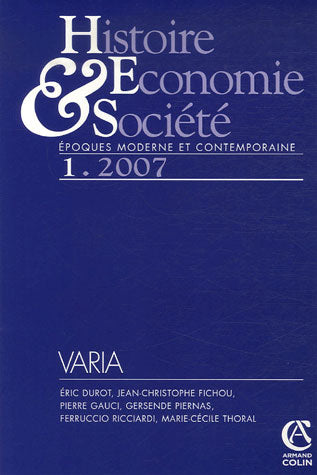 Histoire, économie et société (édition janvier 2007)