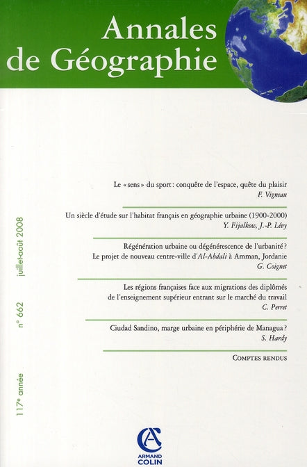 Revue Annales de géographie n.662 : mars 2008