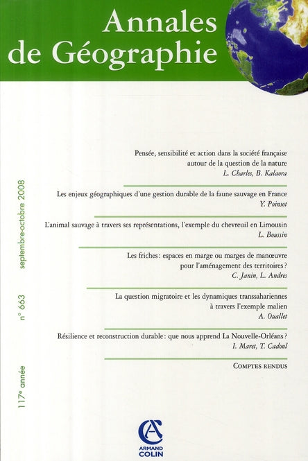 Revue Annales de géographie n.663