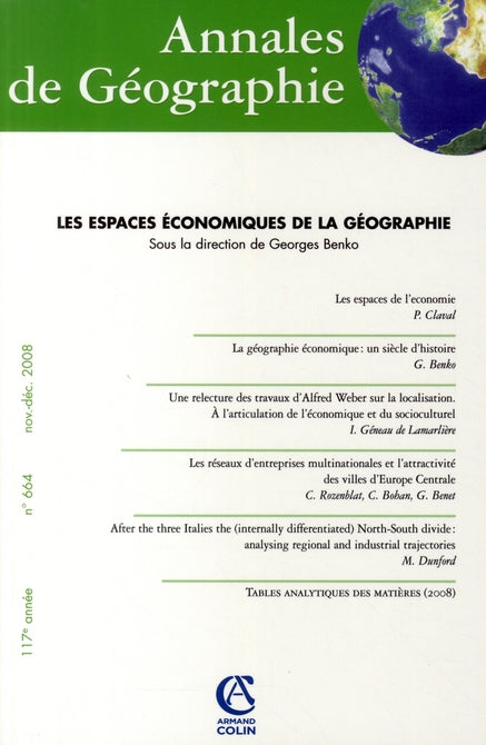 Revue Annales de géographie n.664 : les espaces économiques de la géographie