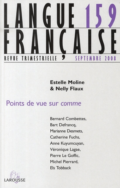 Langue francaise n  159 (3/2008) points de vue sur comme