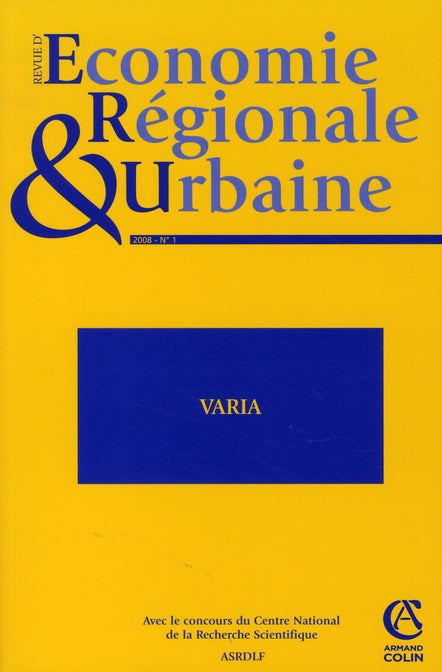Revue eco regionale urbaine 1/2008