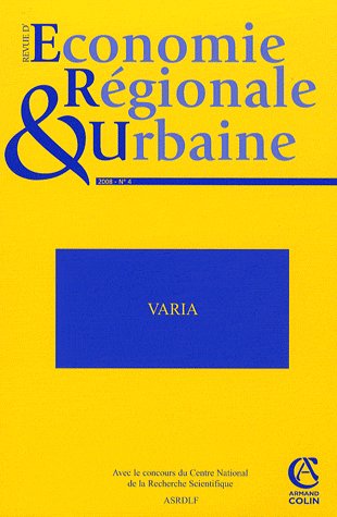 Revue d'économie régionale et urbaine n.4 : (édition 2008)