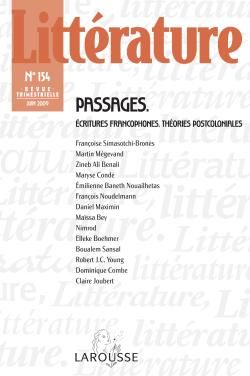 Litterature n  154 (2/2009) passages. ecritures francophones, theories postcoloniales