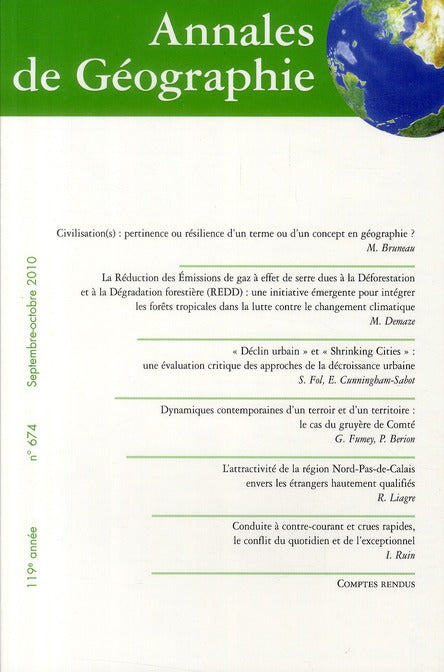 Revue Annales de géographie n.674 : septembre 2010