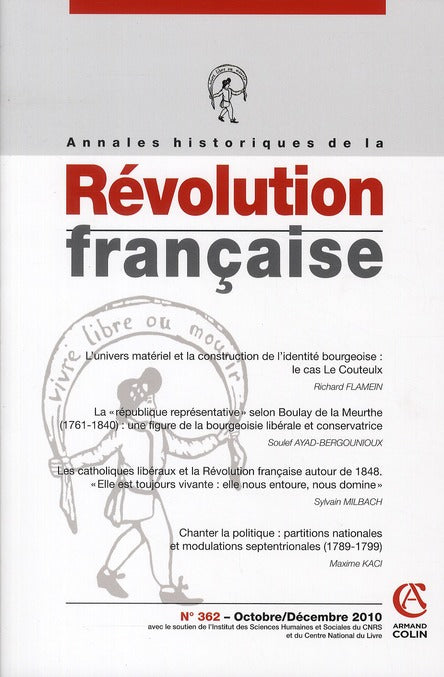 Annales historiques de la révolution française n.362 : octobre/décembre 2010