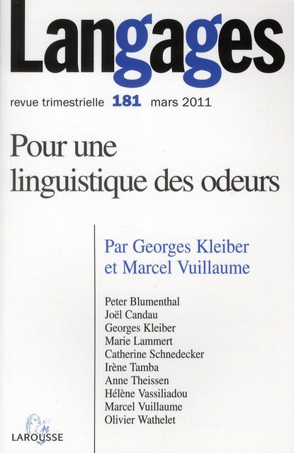 Revue langages n.181 : pour une sémantique des odeurs