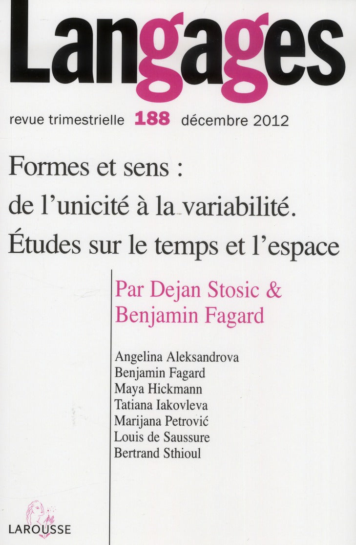 Revue langages n.188 : formes et sens