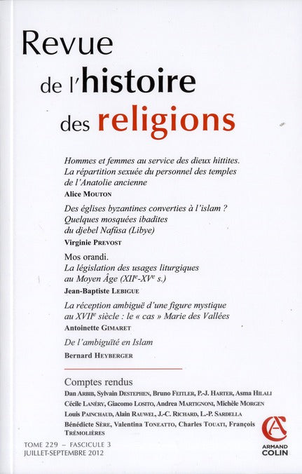 Revue de l'histoire des religions n.229/3
