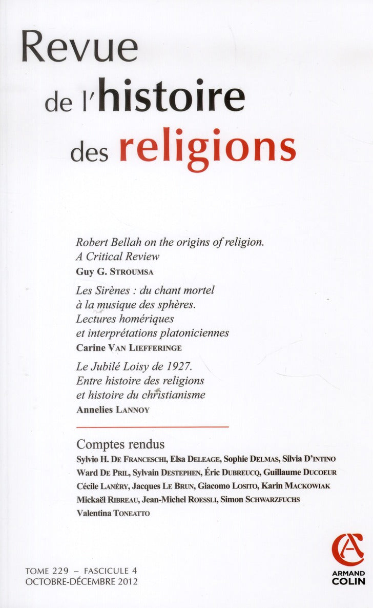 Revue de l'histoire des religions n.229/4