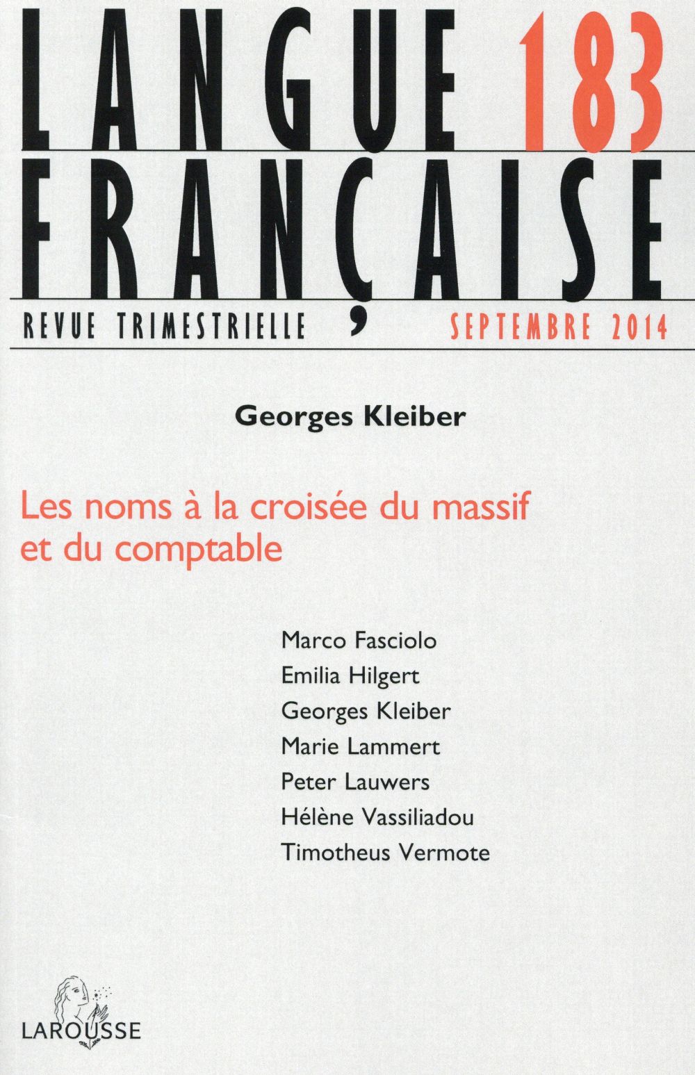 Langue française n.183 : les noms à la croisée du massif et du comptable