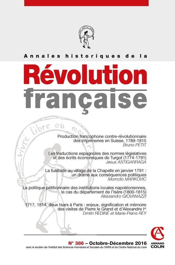 Annales historiques de la révolution française n.386 : octobre/décembre 2016