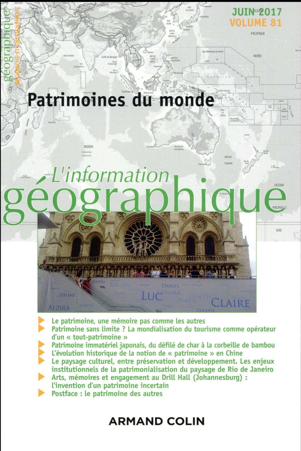 L'information géographique n.2/2017 : patrimoines du monde